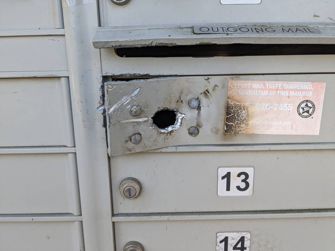 Damaged mailbox
